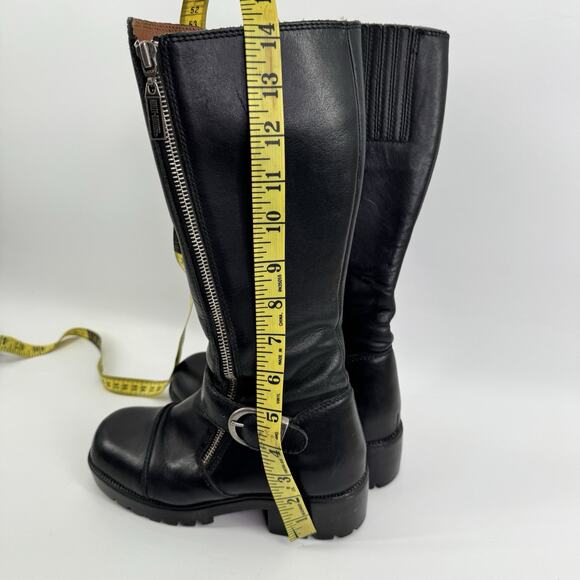 Vintage Harley-Davidson Tall Boots Women 6 Black Riding Eagle Logo Leather - Picture 16 of 16